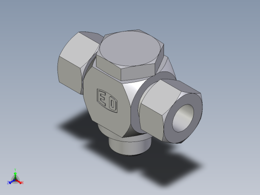 卡套式工业通用硬管接头EO_High_pressure_banjo_tee_TH15ZLRKD71正等轴测缩略图