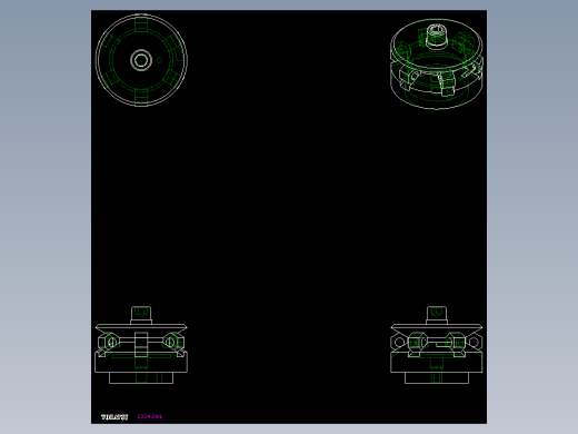 中心夾持座2334(A)-2D多系列多零件图纸模型