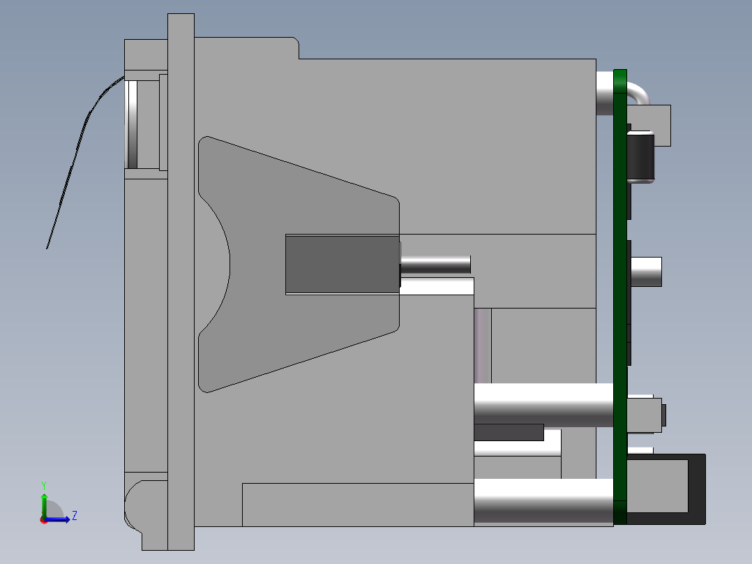 针式微型打印机三维SW模型设计资料左视图