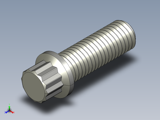 1_4in-28法兰头螺钉-1-4in-28 0.75long 12-point screws.STEP