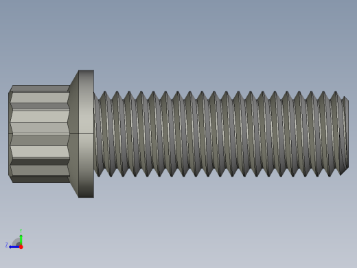 1_4in-28法兰头螺钉-1-4in-28 0.75long 12-point screws.STEP右视缩略图