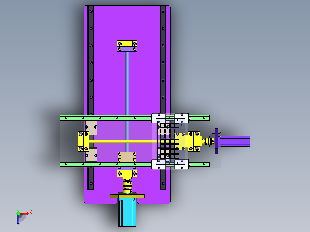 高精度X-Y滑台组件俯视图