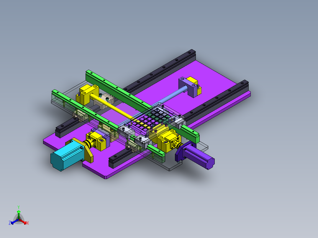 高精度X-Y滑台组件正等轴测图