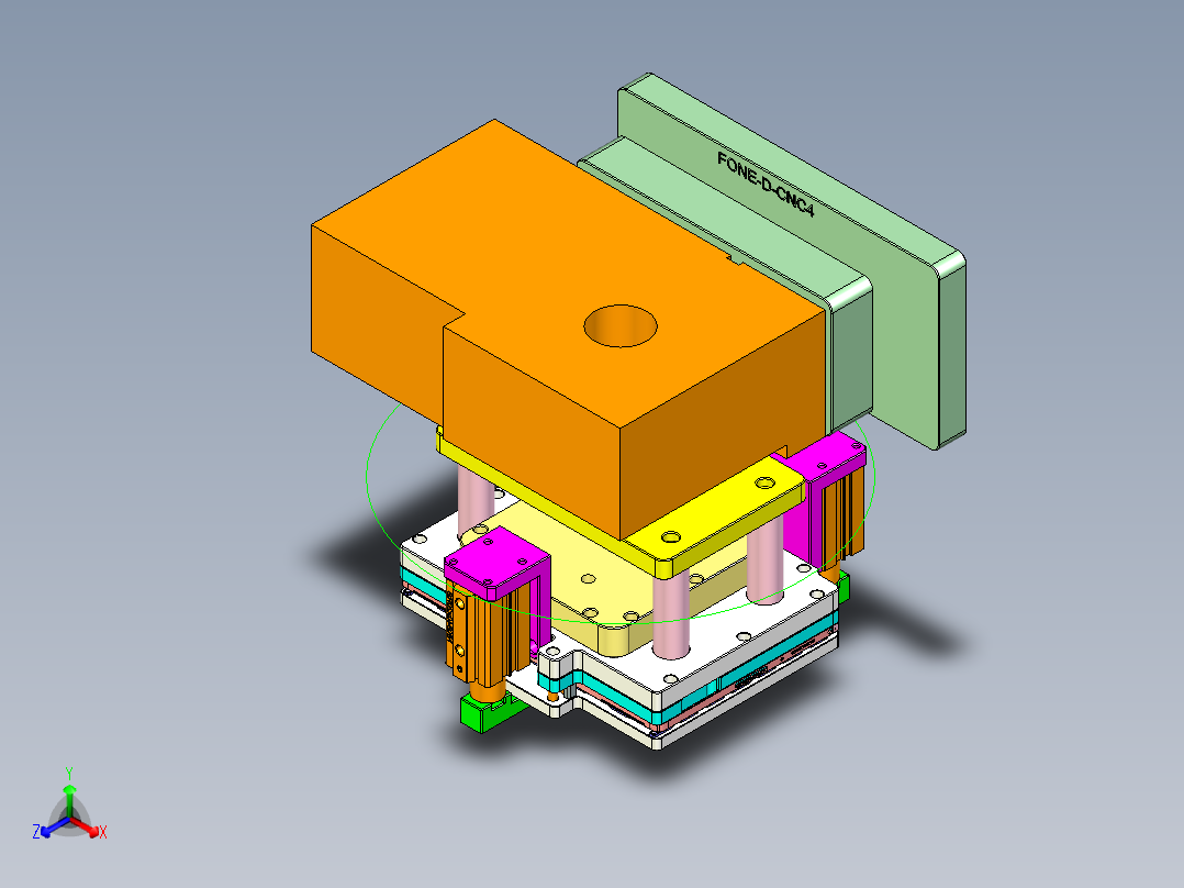 FONE-D笔记本CNC工装夹具三维模型-CNC4-08-07正等轴测图
