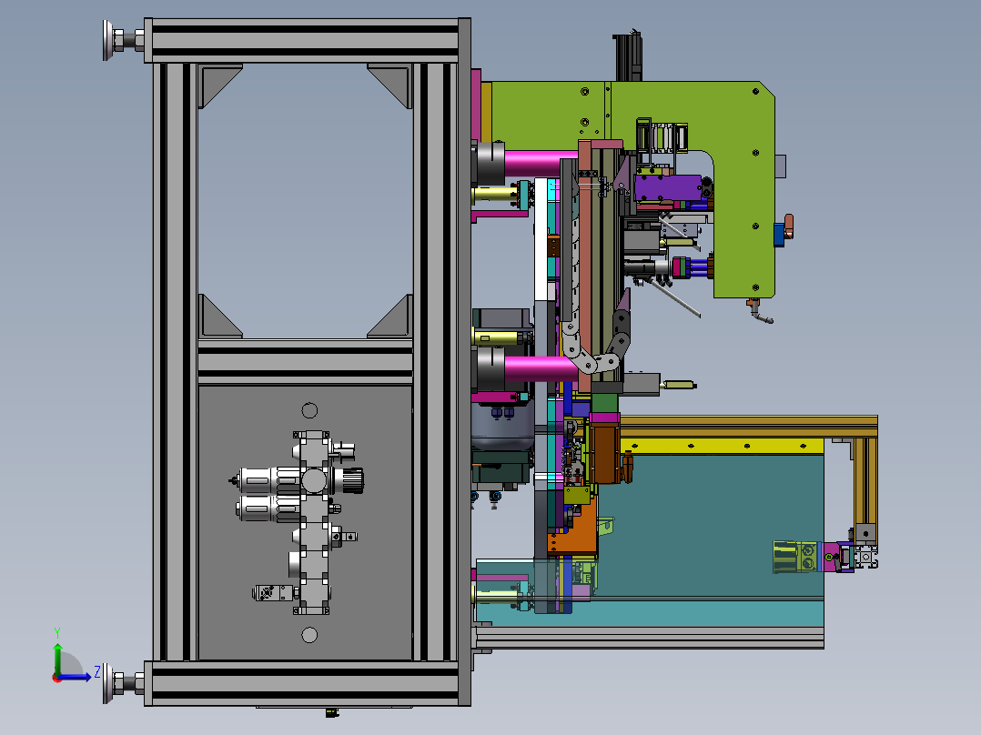 四工位人工上料热铆机sw22可编辑左视图
