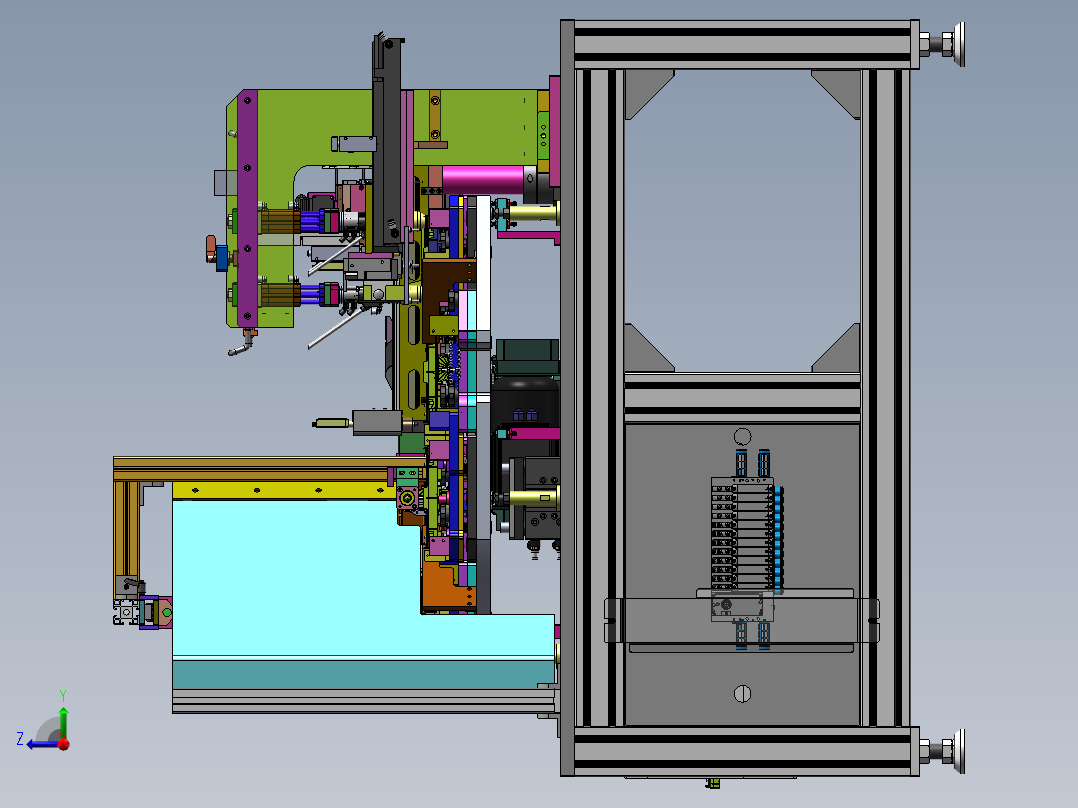 四工位人工上料热铆机sw22可编辑右视图
