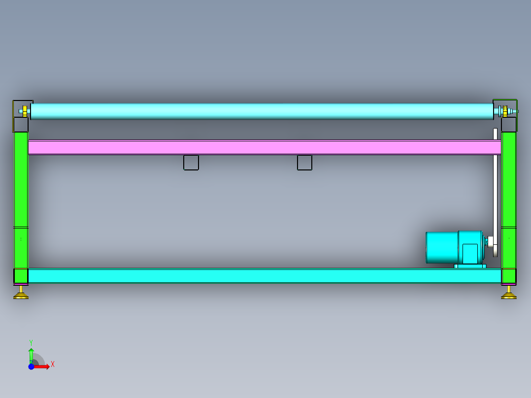 滚筒机设备前视图
