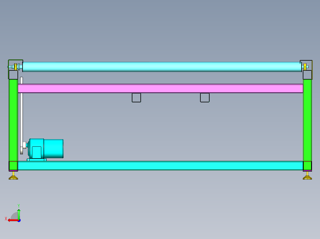 滚筒机设备后视图