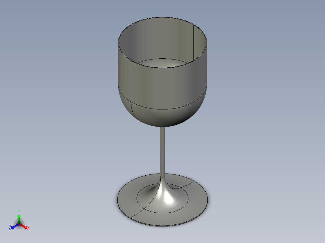 玻璃器子、杯子(10)正等轴测图