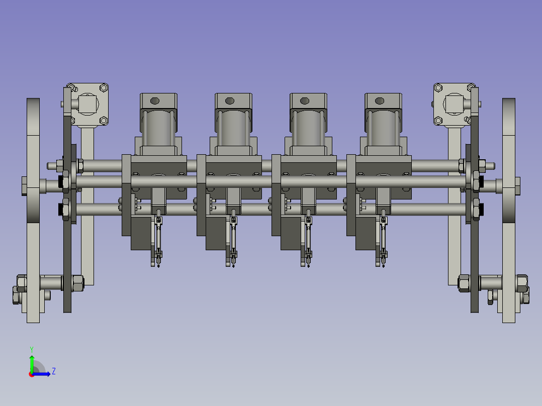 穴盘苗移栽机取苗机械手左视图