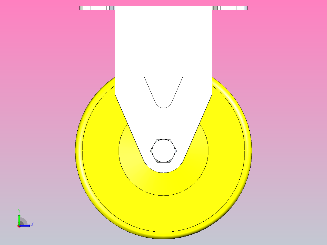 脚轮CKQ31-D100-UB左视图