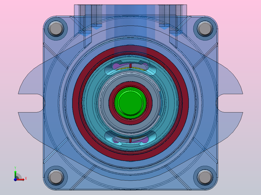 PFE 定量叶片泵设计（SW+CAD+说明书）前视图