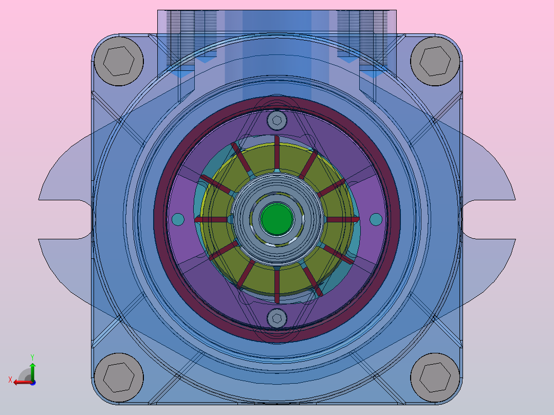 PFE 定量叶片泵设计（SW+CAD+说明书）后视图