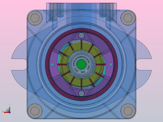 PFE 定量叶片泵设计（SW+CAD+说明书）后视缩略图