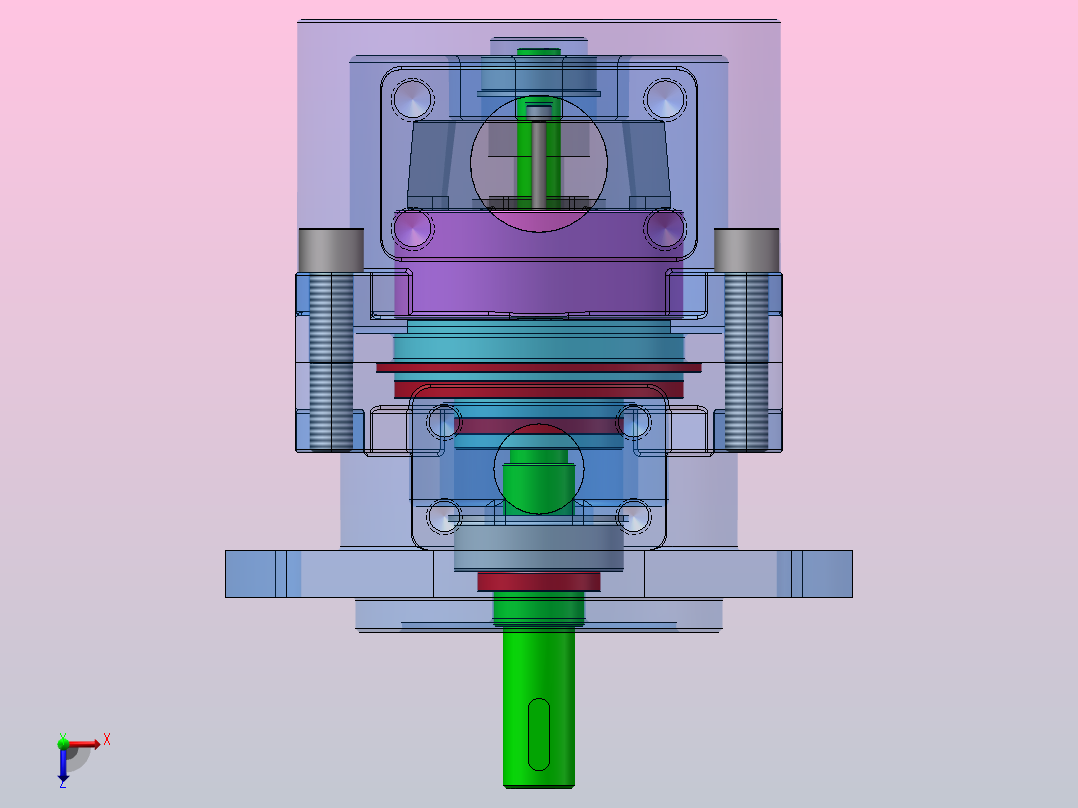 PFE 定量叶片泵设计（SW+CAD+说明书）俯视图