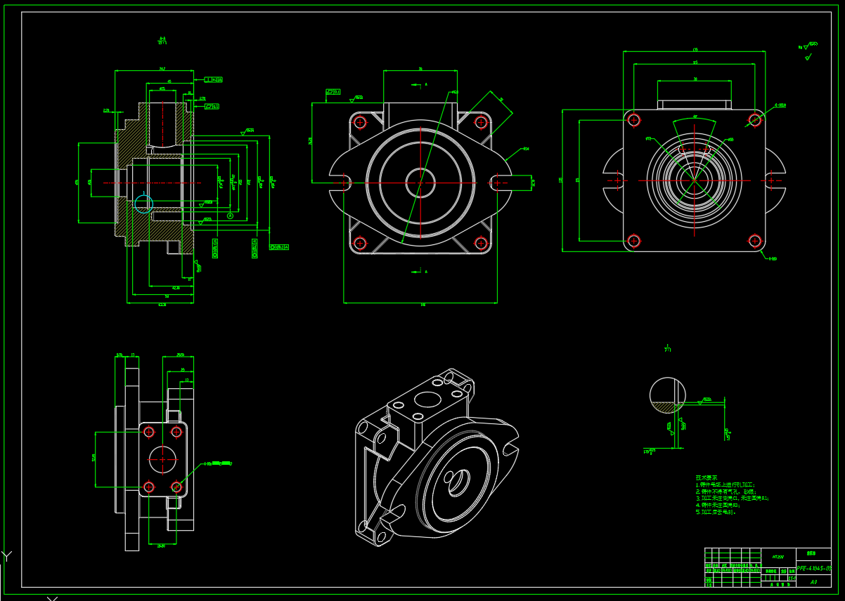 PFE 定量叶片泵设计（SW+CAD+说明书）