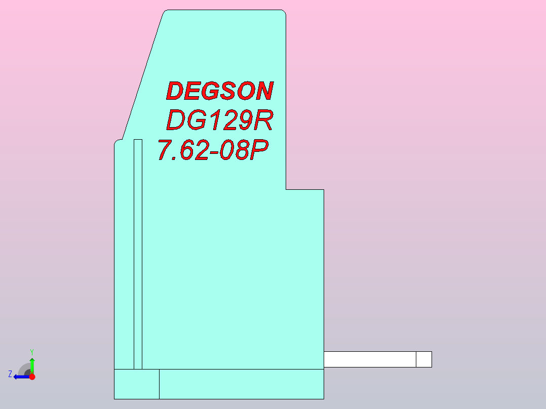 端子DG129R-7.62-08P-14-00AH右视图