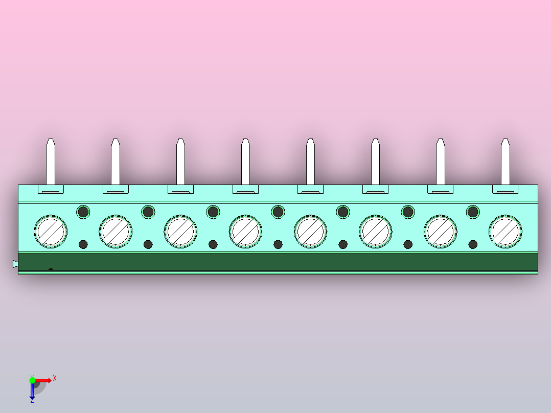 端子DG129R-7.62-08P-14-00AH俯视图