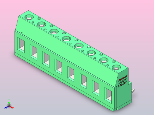 端子DG129R-7.62-08P-14-00AH正等轴测缩略图