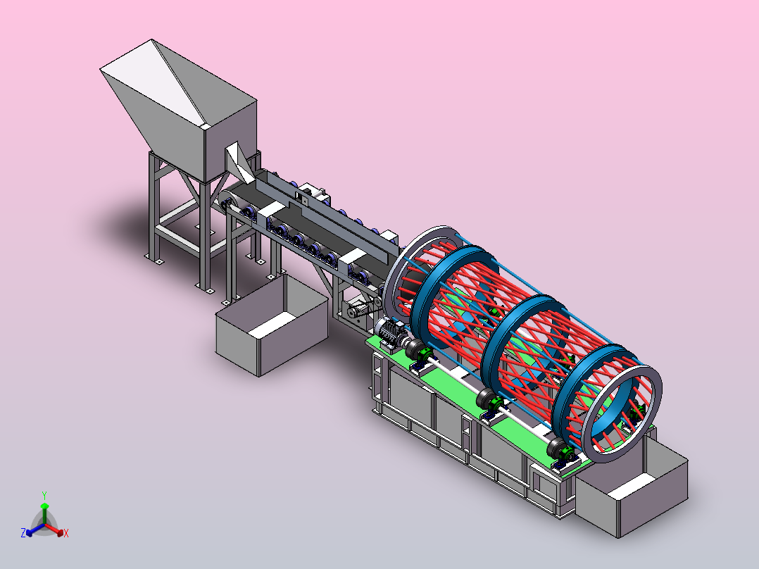 芦柑分拣机三维SW+二维CAD主视图