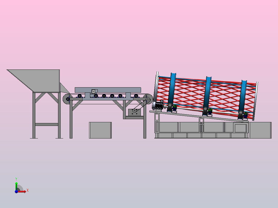 芦柑分拣机三维SW+二维CAD前视图