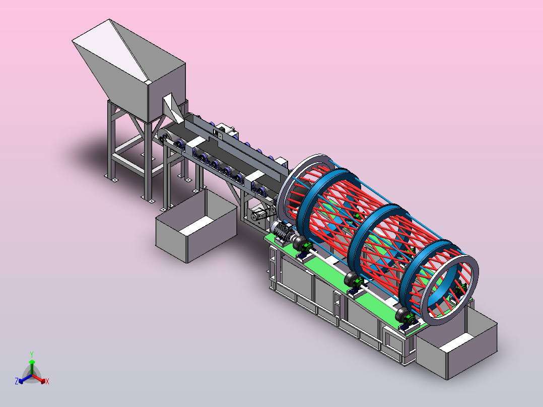 芦柑分拣机三维SW+二维CAD正等轴测图