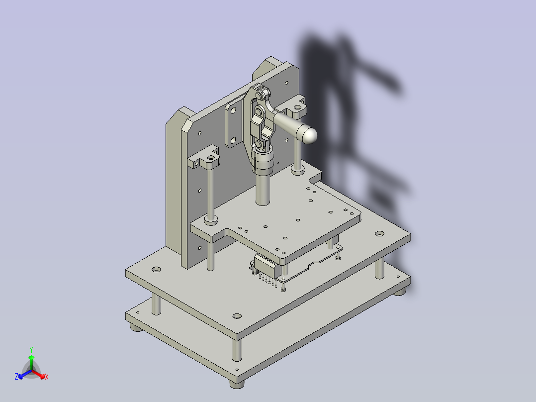 PCBA测试治具3D模型正等轴测图