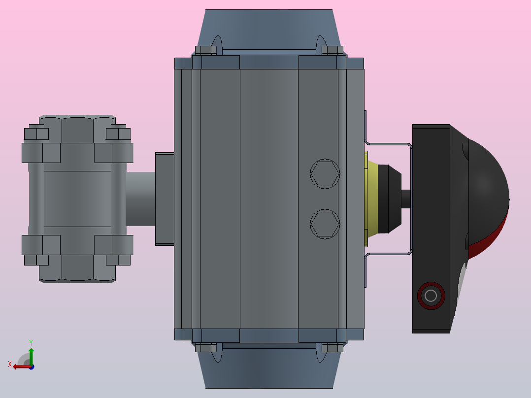 管道部件(水箱 流量计 控制阀 管件等)3D数模图纸 Solidworks设计后视图