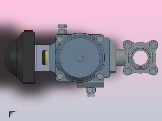 管道部件(水箱 流量计 控制阀 管件等)3D数模图纸 Solidworks设计俯视缩略图