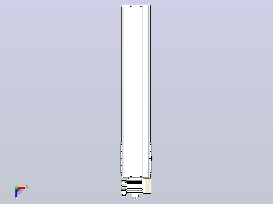 皮带直线轴半封闭可选导轨TPA-HNB-220D-176-L900-RU-C-P1K-N3俯视图