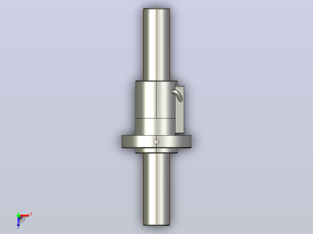 CTF3225-1.5滚珠丝杆3D模型俯视图