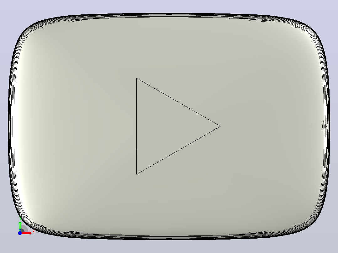 YouTube Play按钮固定板徽标前视图