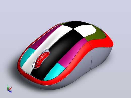 使用solidworks 对罗技鼠标进行表面建模
