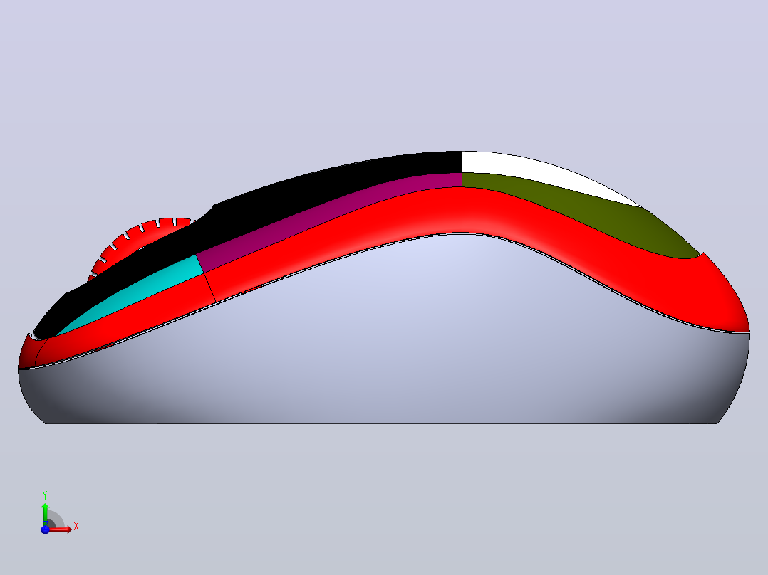 使用solidworks 对罗技鼠标进行表面建模前视图