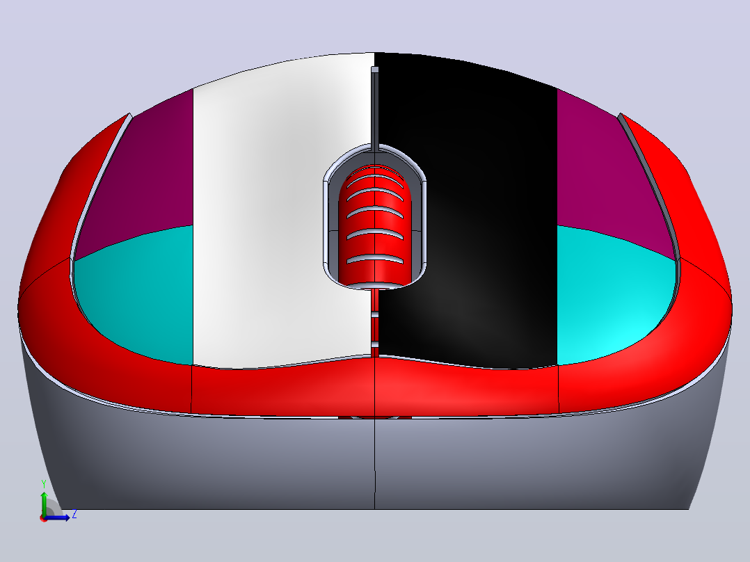 使用solidworks 对罗技鼠标进行表面建模左视图