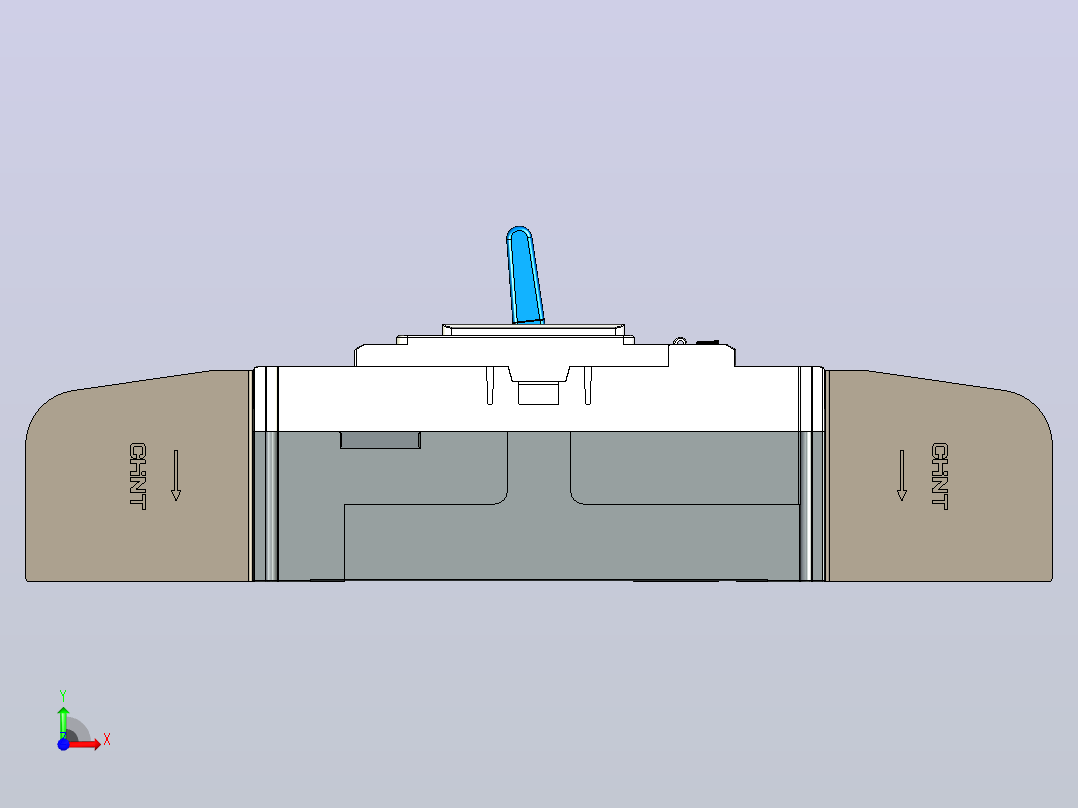 NM5S-400 3P高级型塑料外壳式断路器三维模型202209前视图