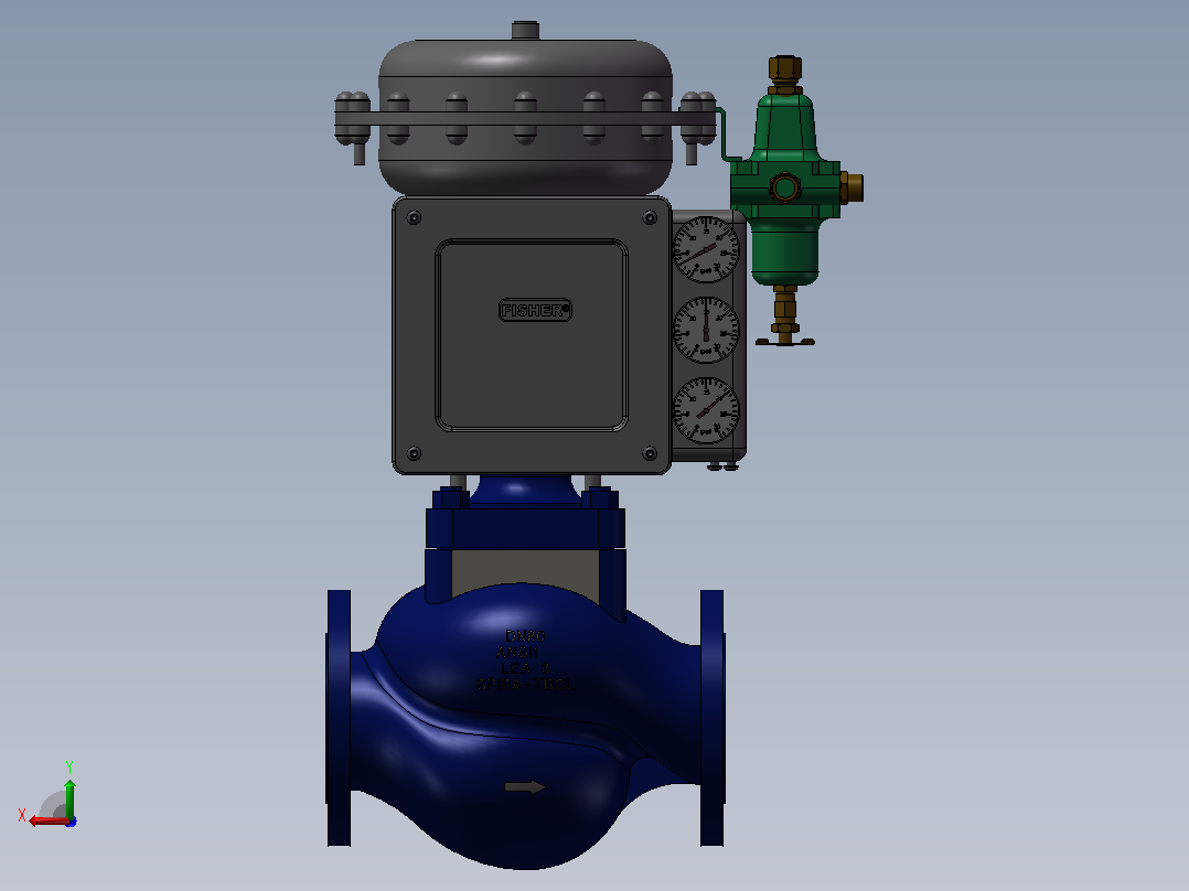 DN80气压调节阀模型后视图
