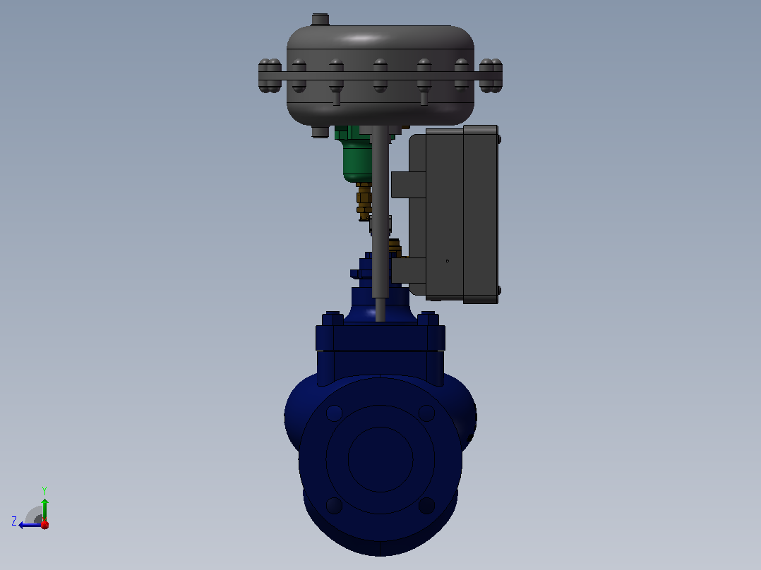 DN80气压调节阀模型右视图