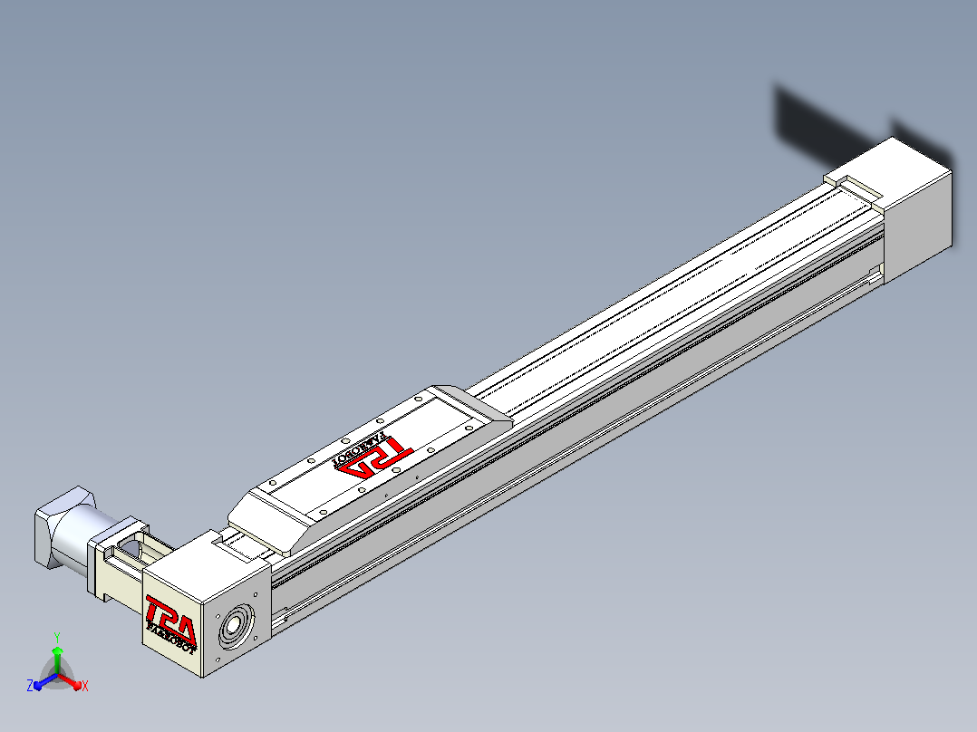 伺服电机集成皮带传动直线执行器TPA-OCB-80-140-L450-DL-J60-N3主视图