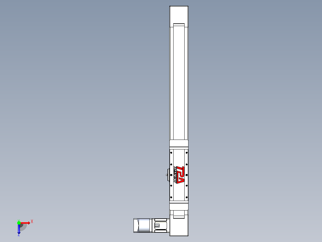 伺服电机集成皮带传动直线执行器TPA-OCB-80-140-L450-DL-J60-N3俯视图