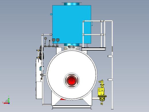 火管式锅炉详细3d模型3D模型后视缩略图