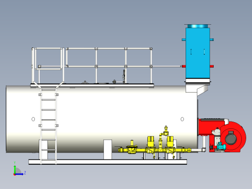 火管式锅炉详细3d模型3D模型左视缩略图