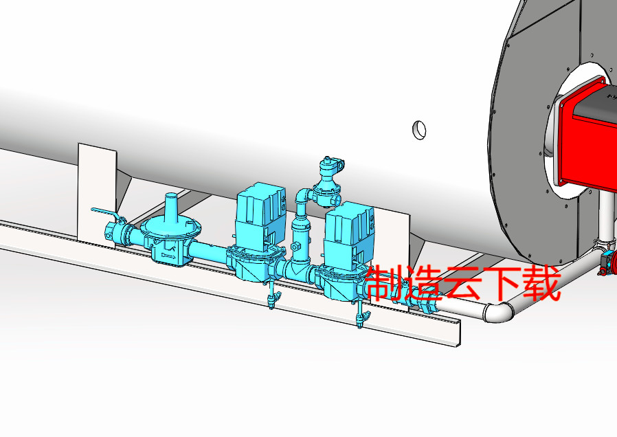 火管式锅炉详细3d模型3D模型