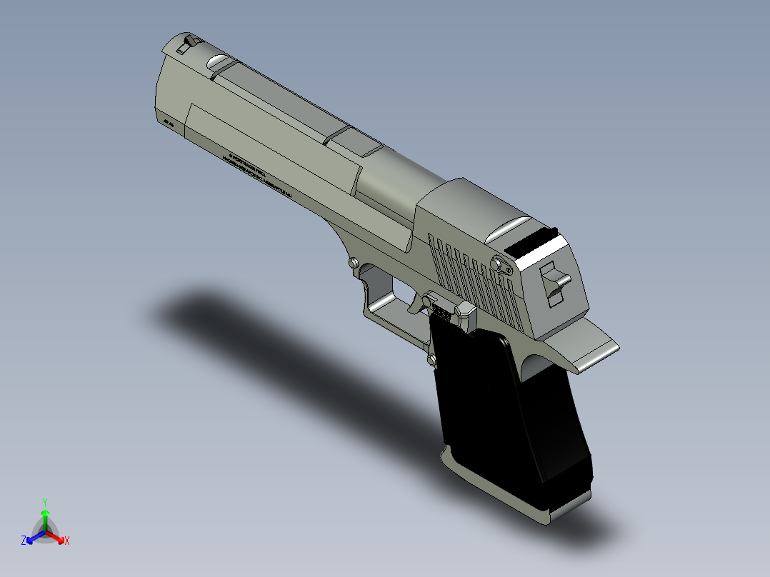 沙漠之鹰手枪3D模型正等轴测图