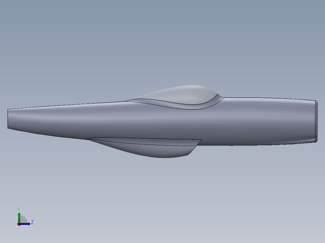 螺旋桨飞机3D模型左视图