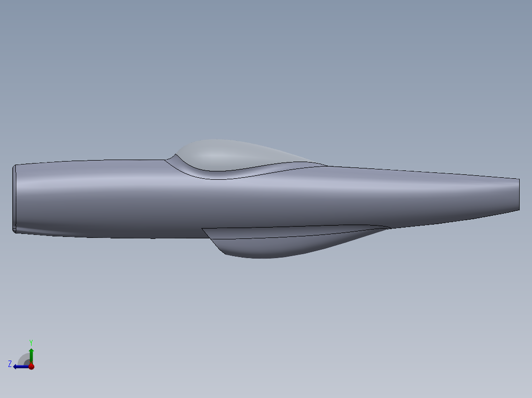 螺旋桨飞机3D模型右视图