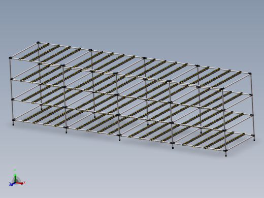 精益管流利条仓储货架3d图纸 精益管流利条货架3d图纸 三维3d模型