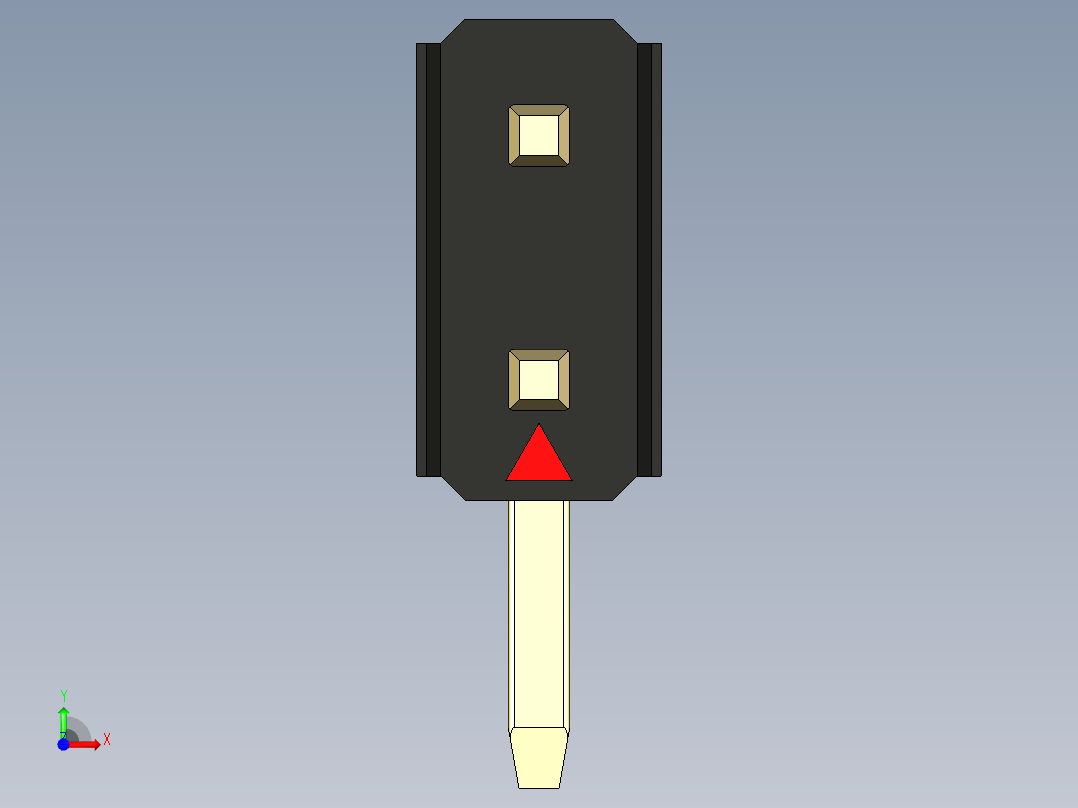 彩色公排针 100mil 2.54mm 系列-DS1022_black_2x01p_100mil_TypeD_rev1.0前视图