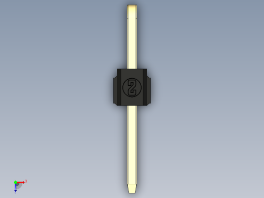 彩色公排针 100mil 2.54mm 系列-DS1022_black_2x01p_100mil_TypeD_rev1.0俯视缩略图