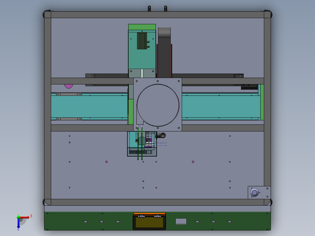 25塑件热熔埋钉机结构俯视图